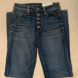 American Eagle Outfitters High Rise Dark Blue Jeans